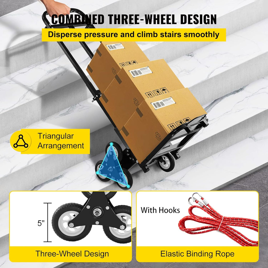 Stair Climbing Cart 420lbs Capacity Hand Truck with Adjustable Handle Q61751
