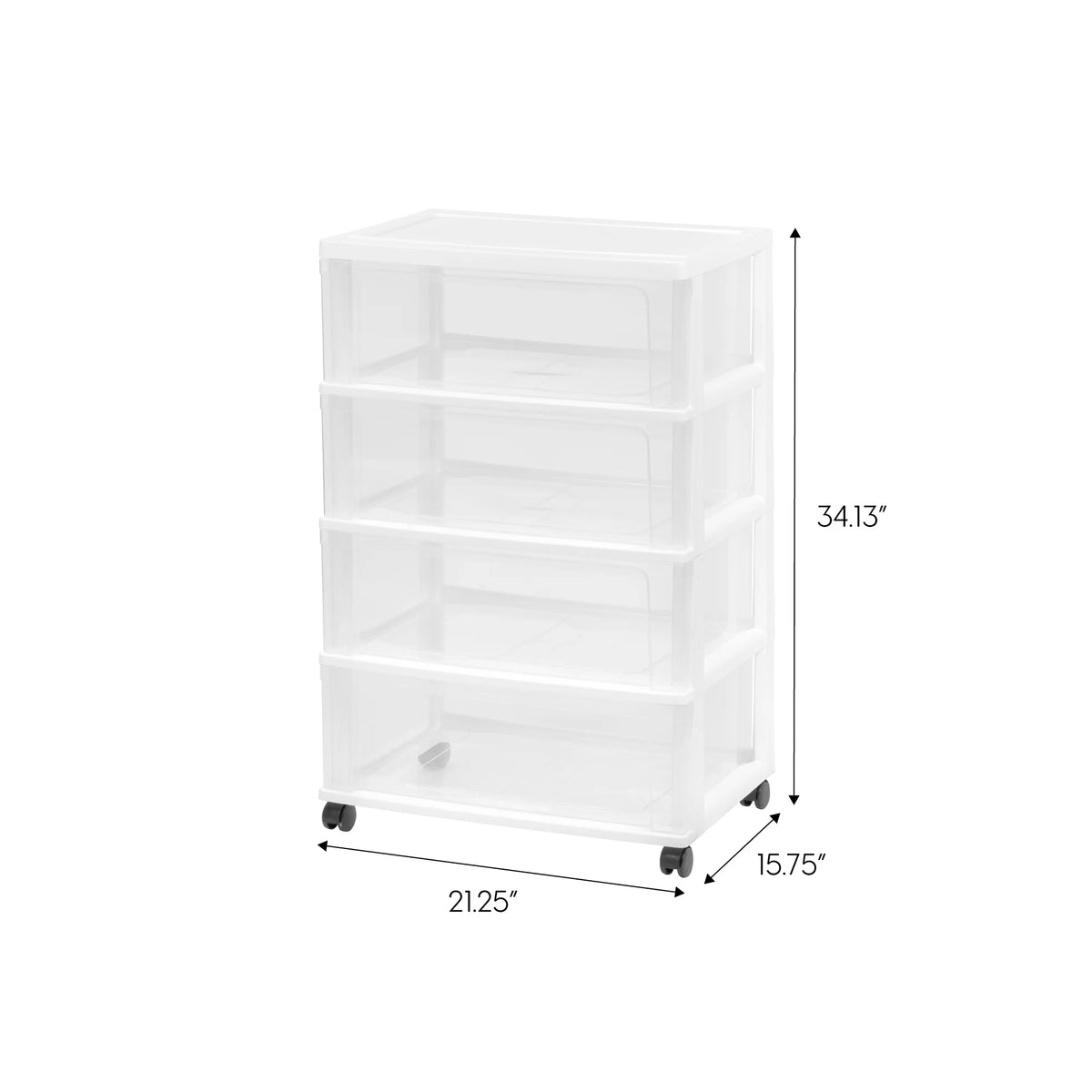 Black Plastic 3 Drawer Storage Cart Set of 2 Q65949