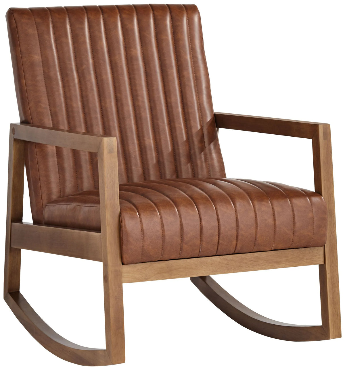 Rust Brown Wood Frame Rocking Chair B787606