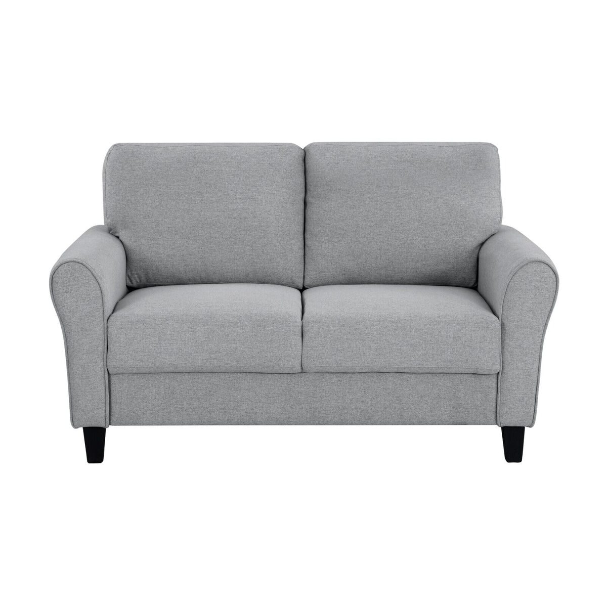 3pcs Sofa Set Dark Gray Textured Upholstered Sofa Loveseat Chair Y3598