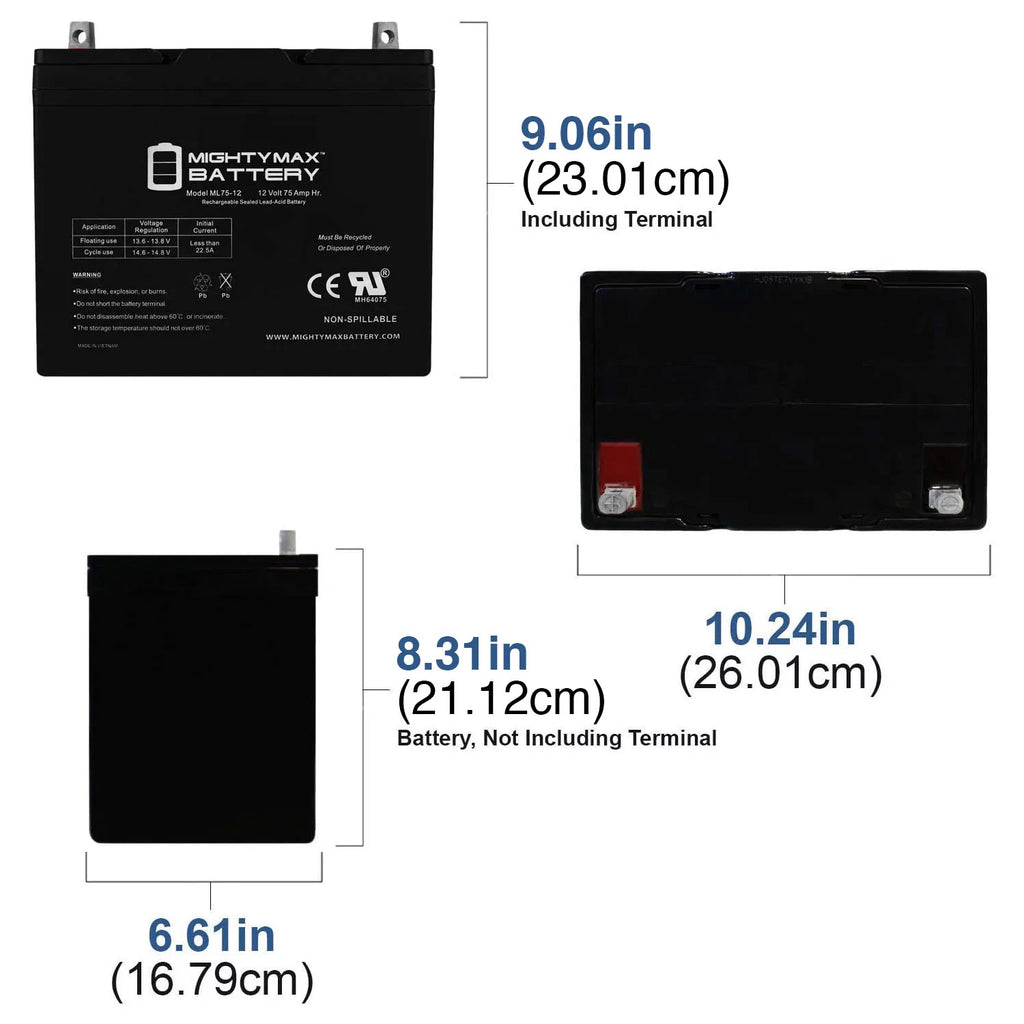 12V 75Ah SLA Battery O94869