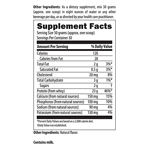 Vanilla Grass Fed Whey Protein Powder Supplement, 22g Protein, 30 Servings C17447