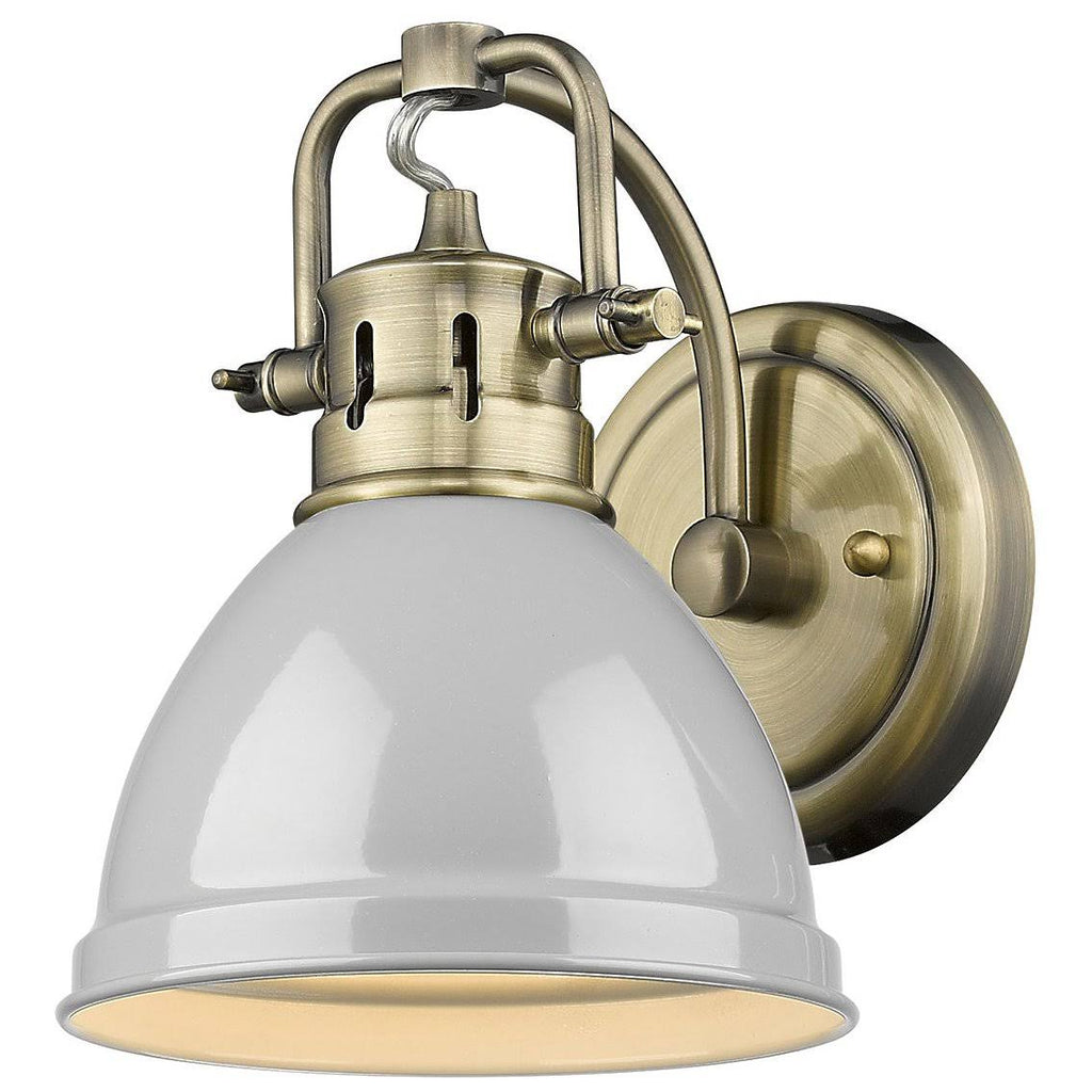 Bath Vanity with Gray Shade Aged Brass N9871