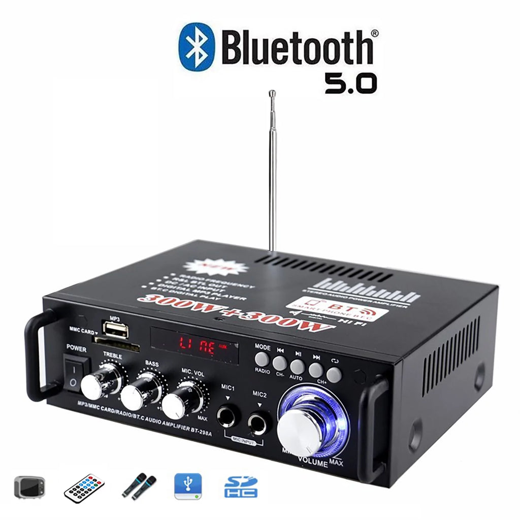 600W 4-16Ohm Bluetooth Stereo Amplifier with Remote R132