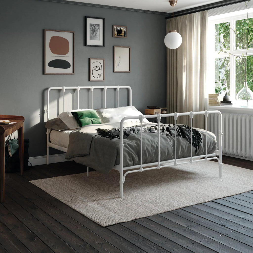 White Full Metal Bed L668