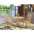 3-piece Oak Wood Dining Table and Chairs Y660573