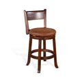 24" Mahogany Wood Swivel Barstool J698917