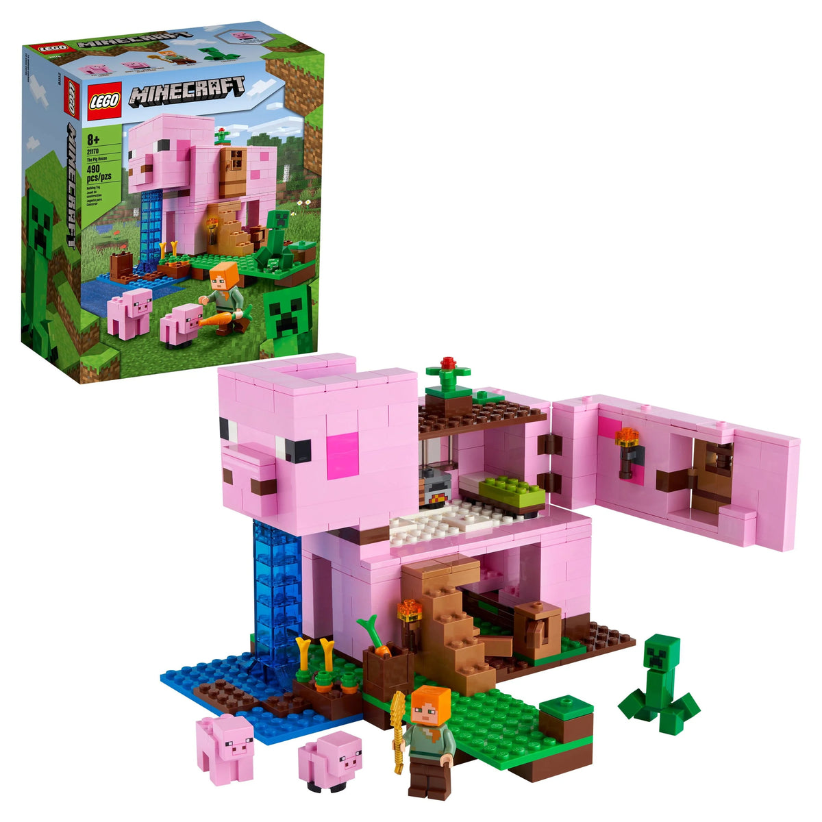 Minecraft Pig House Building Toy with 2 Pig Figures G523