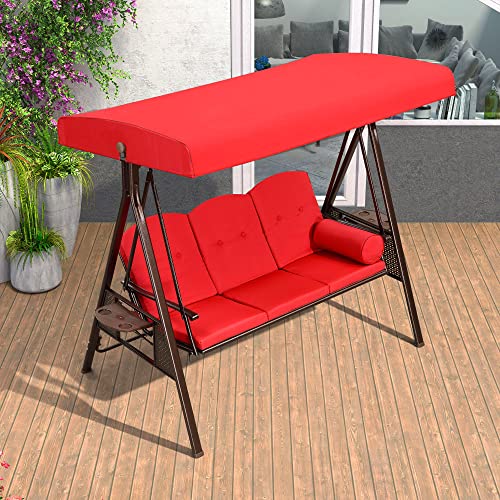 3-Seat Outdoor Patio Swing with Canopy and Cushions Z3289
