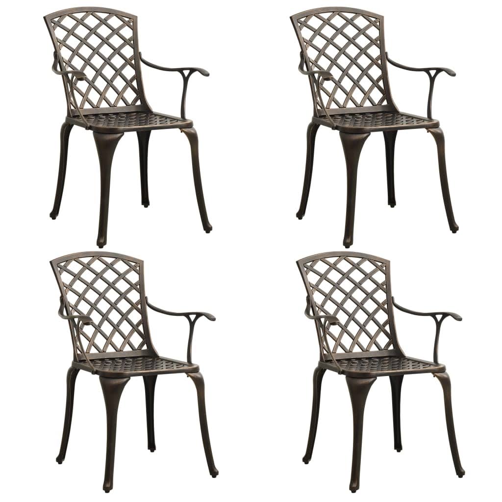 5 Piece Bistro Set Cast Aluminum Bronze O629512