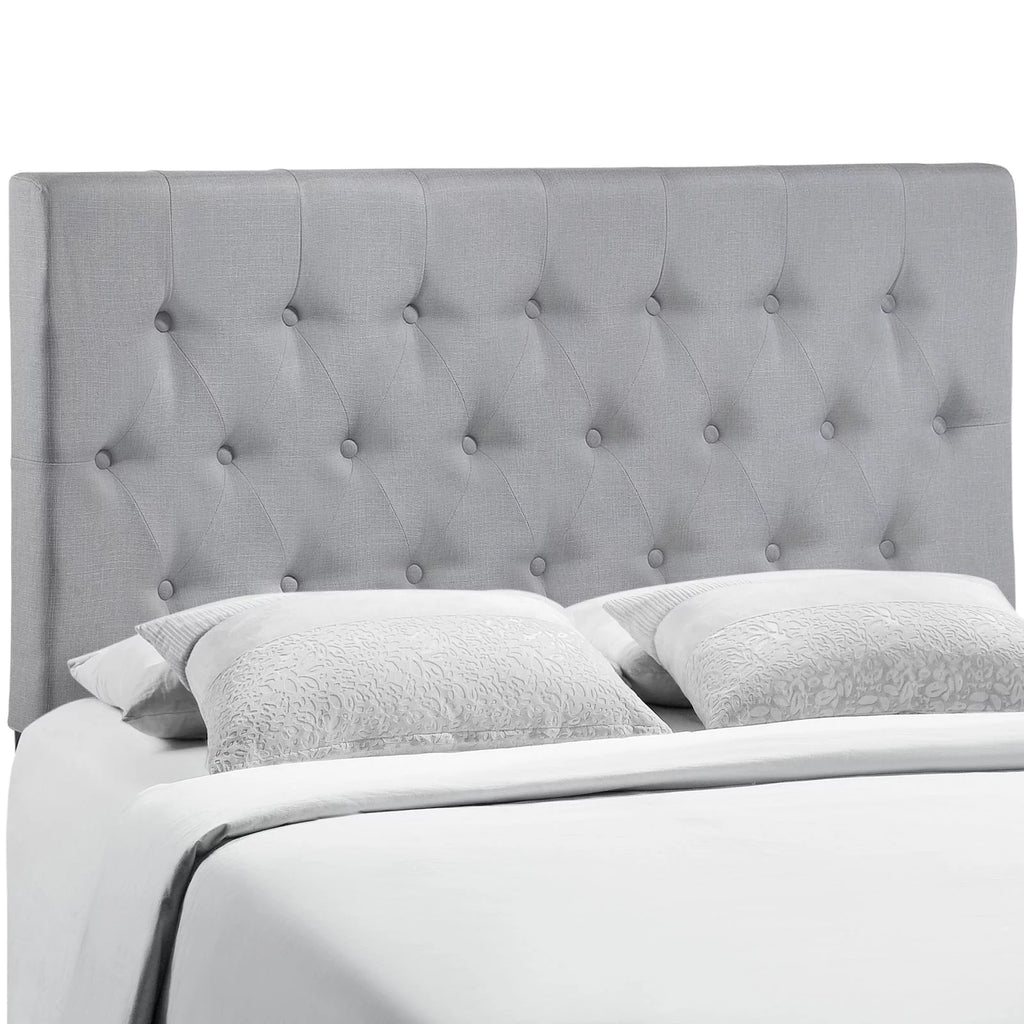 Queen Size Grey Fabric Headboard L616