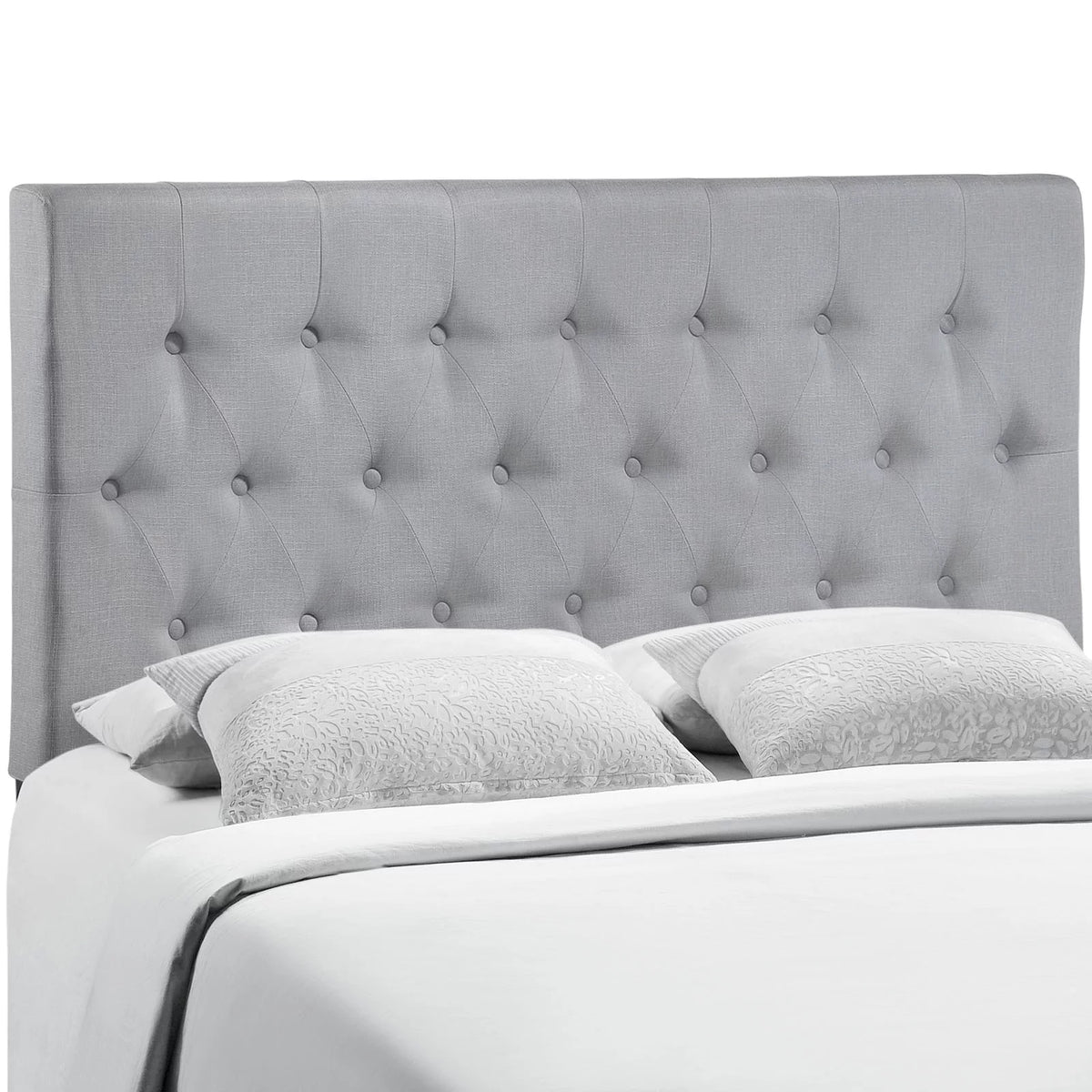 Queen Size Grey Fabric Headboard L616