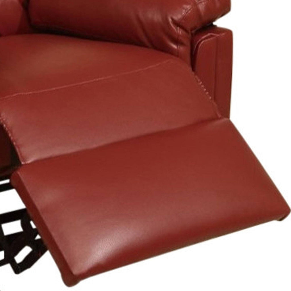 Red Bonded Leather Rocker/Recliner A19631