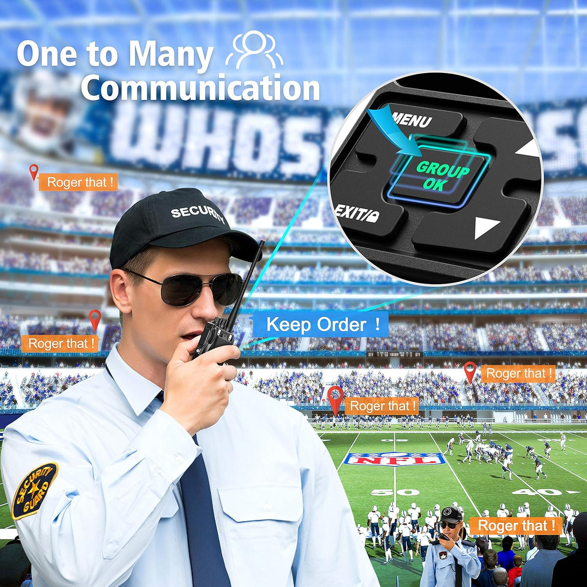 6 Packs UHF Two Way Radios with Earpieces Z340