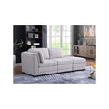 Light Gray Linen Fabric Reversible Sofa with Ottoman H842