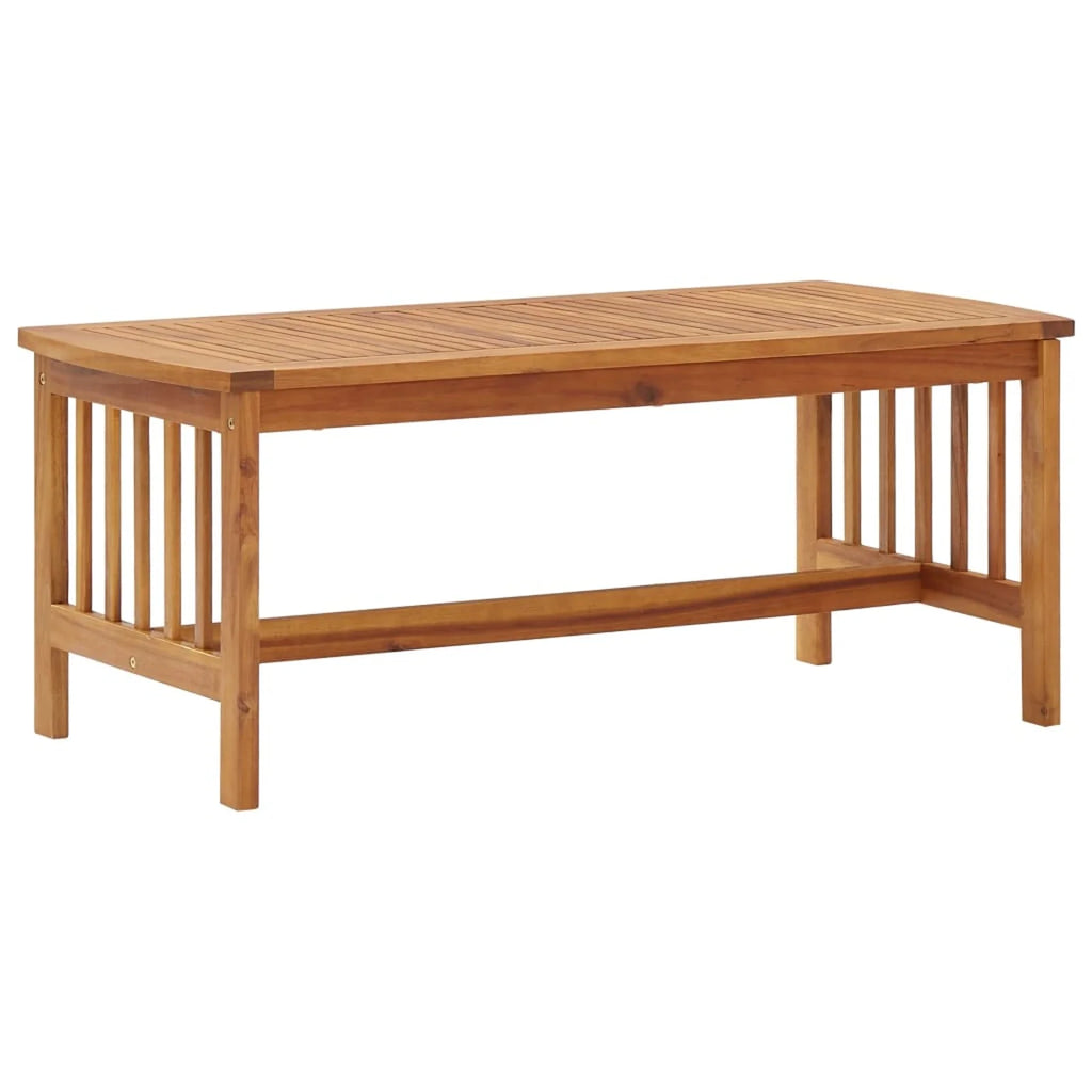 2 Piece Wooden Outdoor Conversation Set with Gray Cushion and Side Table W541