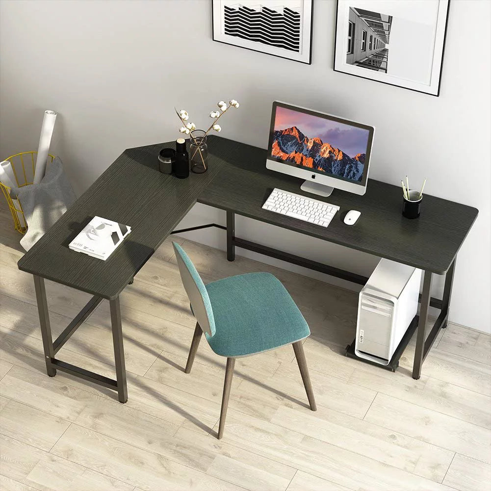 Black L-Shaped Corner Computer Desk G1754