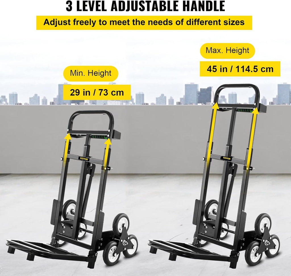 Stair Climbing Cart 420lbs Capacity Hand Truck with Adjustable Handle Q61751