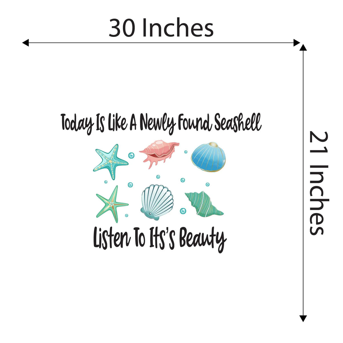Beach Coast Wall Decal Sticker, 30 In X 21 In H153