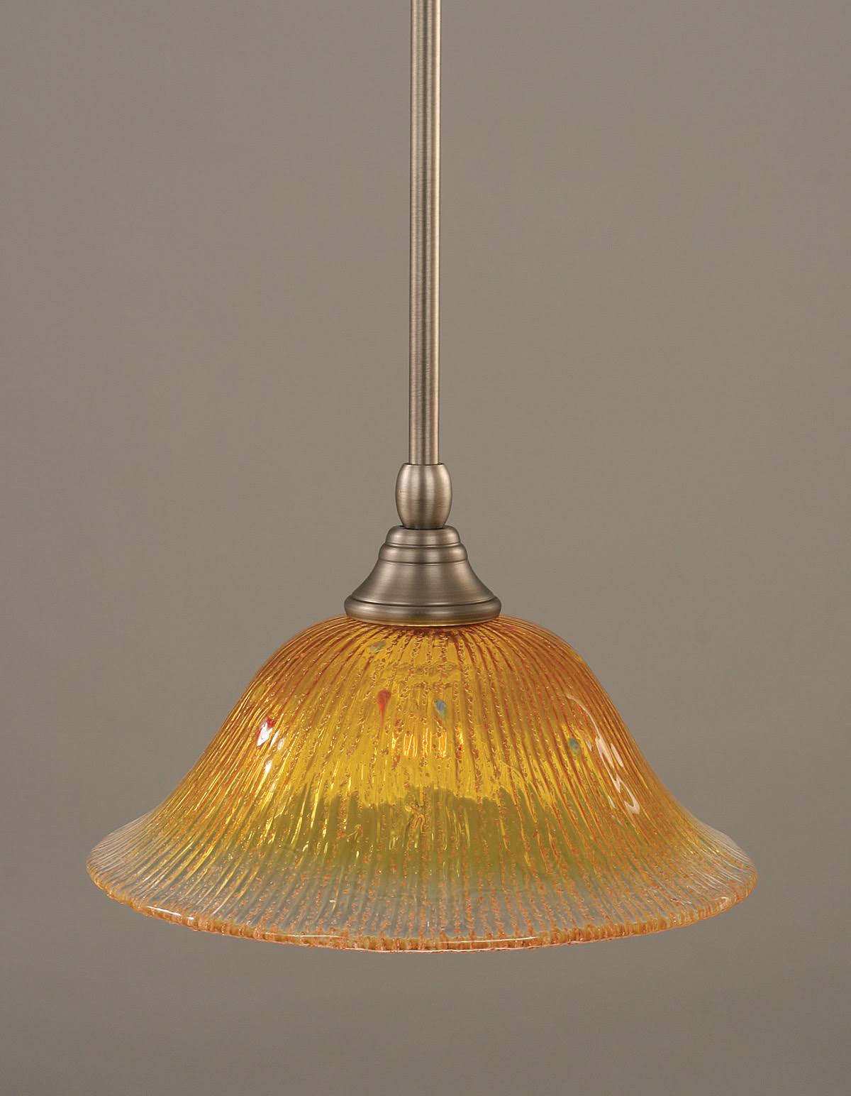 Brushed Nickel Mini-Pendant Light with Crystal Glass L509833
