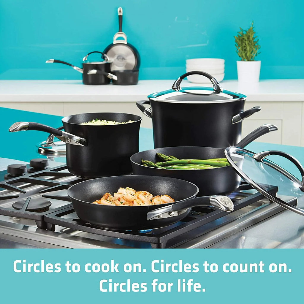 11 Piece Hard Anodized Non-Stick Cookware Set O336532