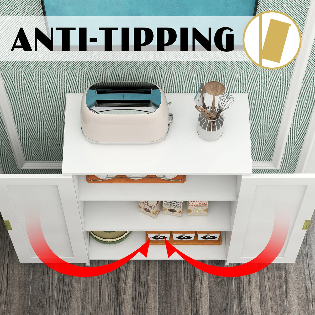 Bathroom Storage Cabinet with 2 Doors A866
