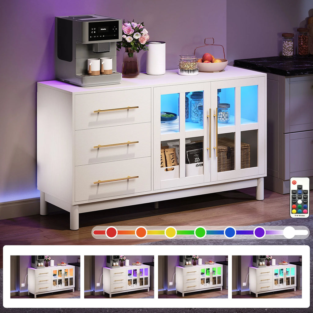 White Buffet Sideboard with 3 Drawers & 2 Door X9264