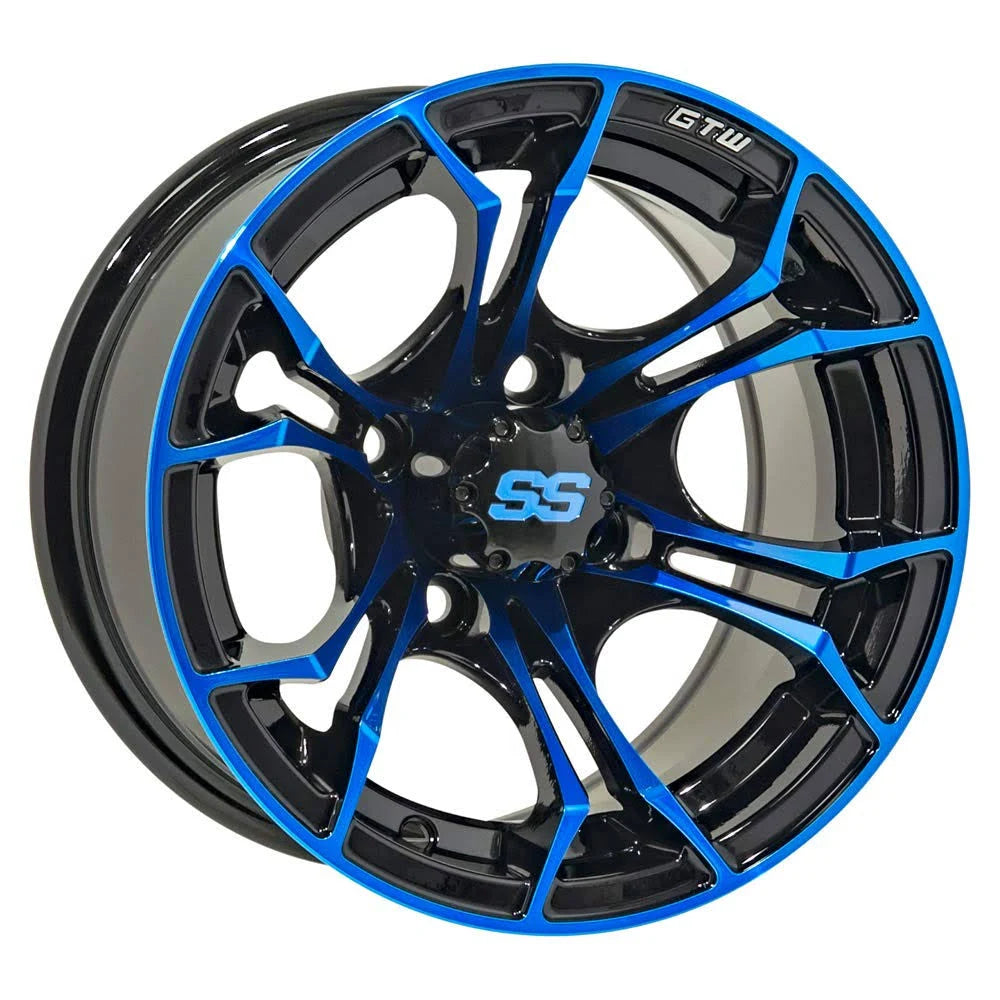 Blue/Black Aluminum Golf Cart Wheel S5103
