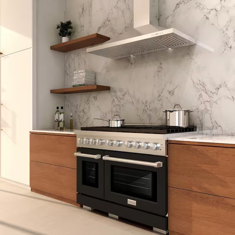 8-Burner Freestanding Gas Range and Double Convection Oven in Stainless Steel X327057