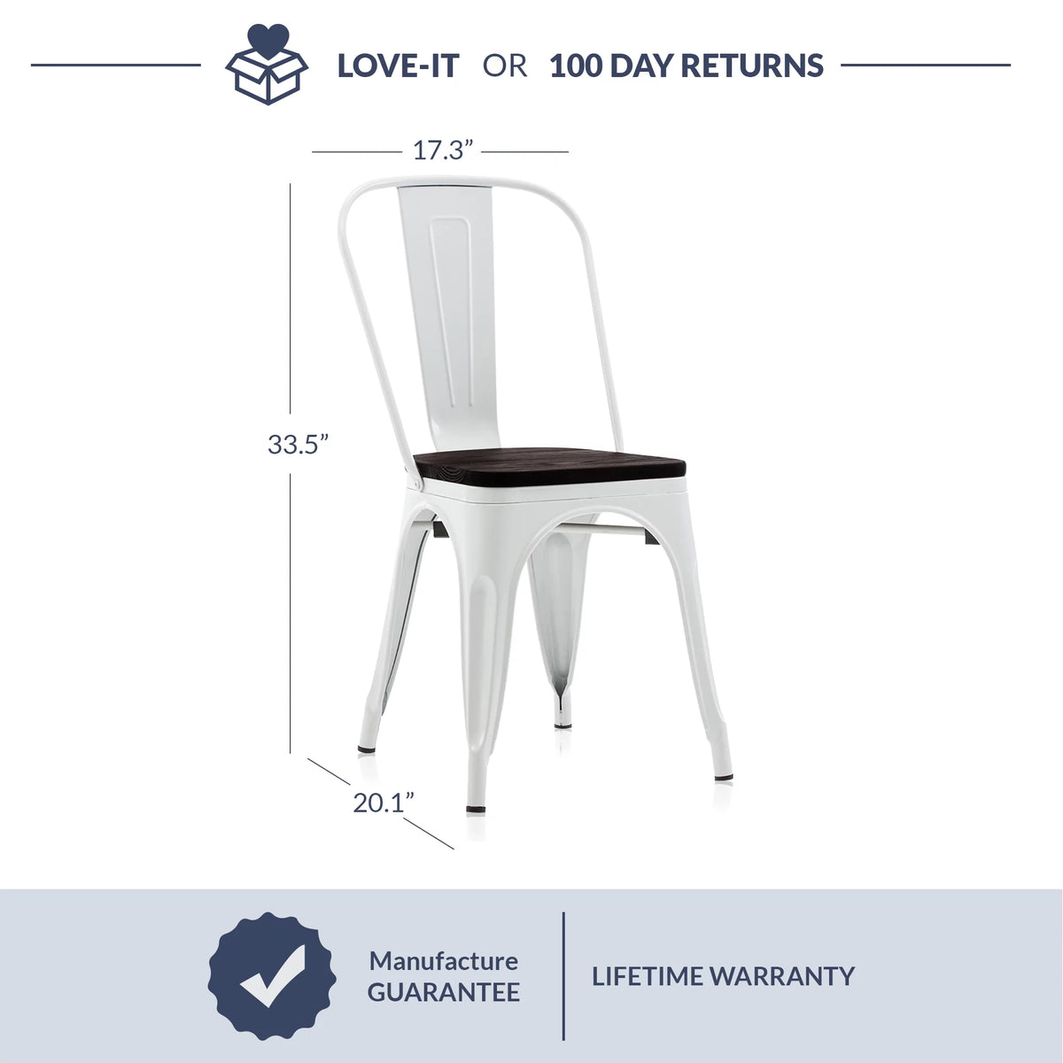 Gray Set of 4 Metal Wood Dining Chairs E68691