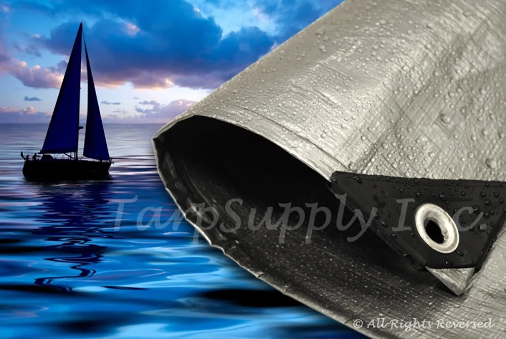 6' x 10' Heavy Duty Silver Poly Tarp Cover Z97785