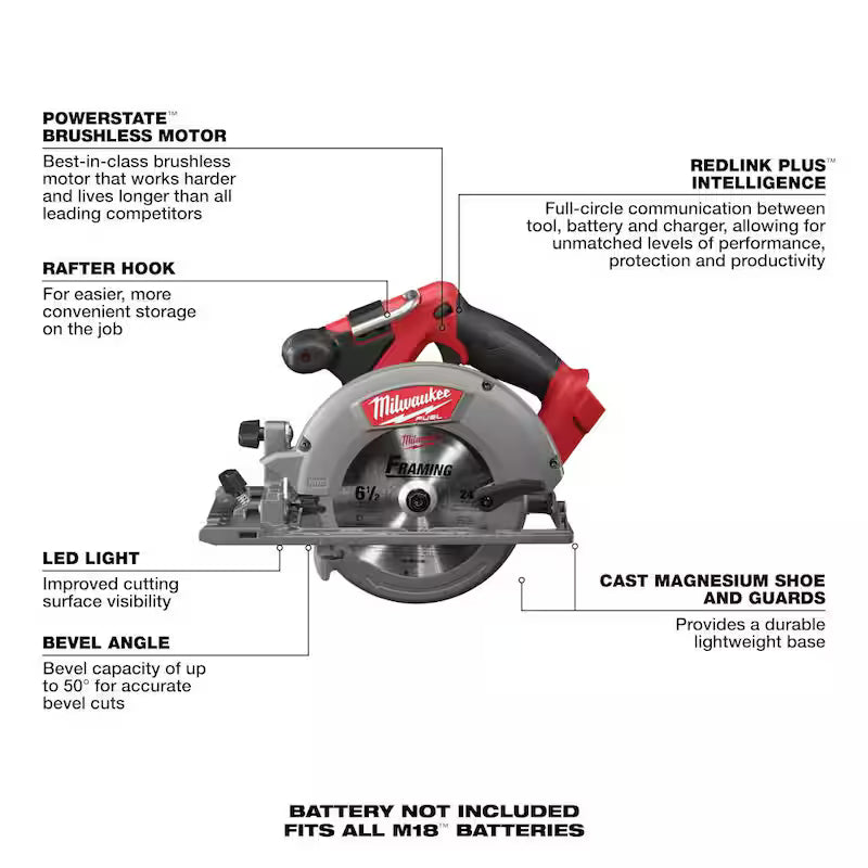 18V Brushless Cordless 6-1/2 in. Circular Saw Z768110