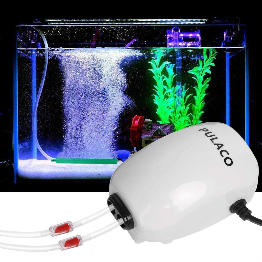 Ultra Quiet Aquarium Air Pump Dual Outlet Fish Tank Aerator Pump J988000