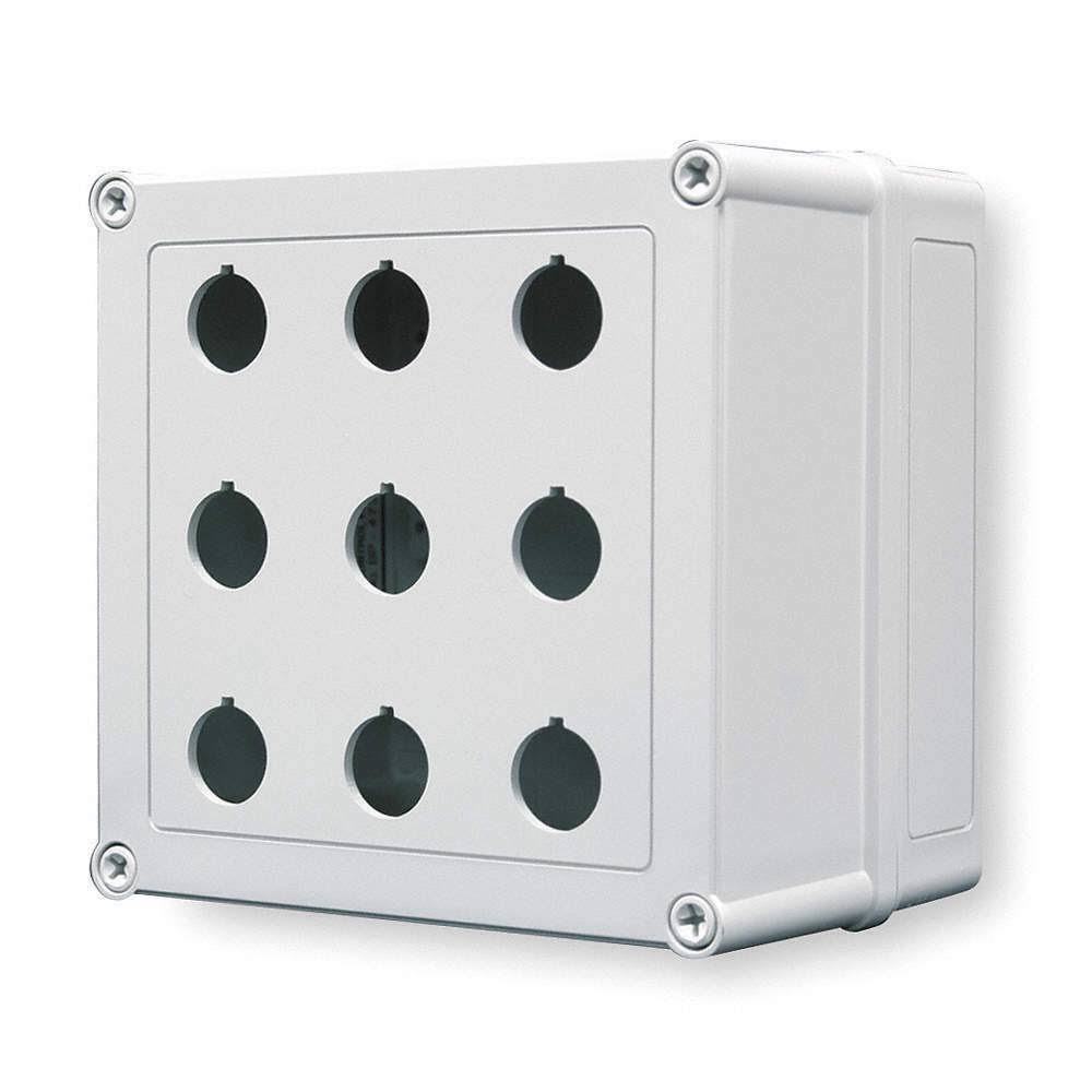 Pushbutton Enclosure, 4X NEMA Rating, 3 Columns, Plastic D7346