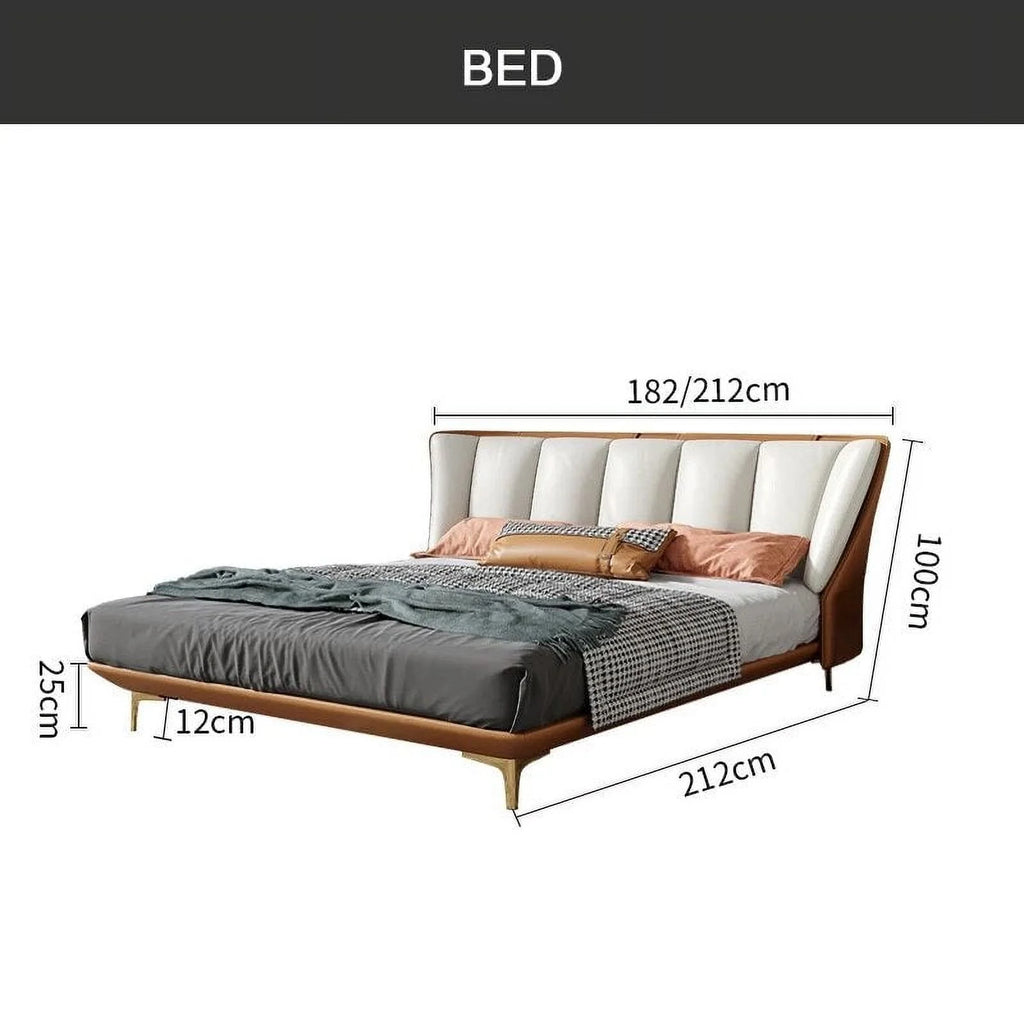 Genuine Leather King Queen Size Bed S15236