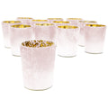 Pink Frosted Ombre Mercury Glass Votive Candle Holders Set of 12 A6293