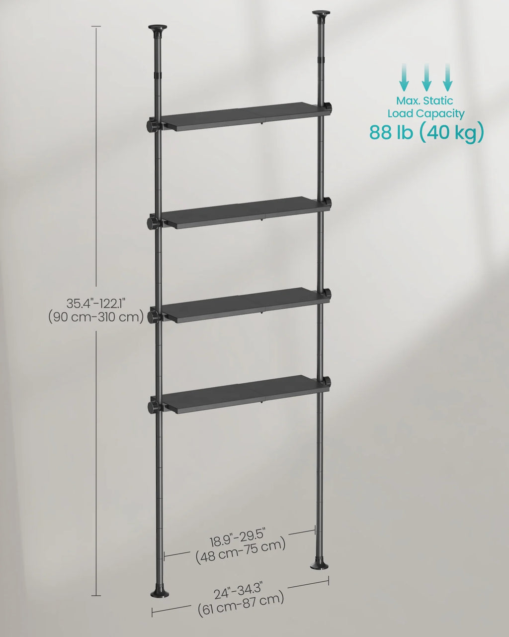 4-Tier Over The Toilet Storage Shelf P6575
