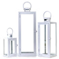 3-Pc Set Jumbo Indoor/Outdoor Candle Lantern Set with Tempered Glass H634