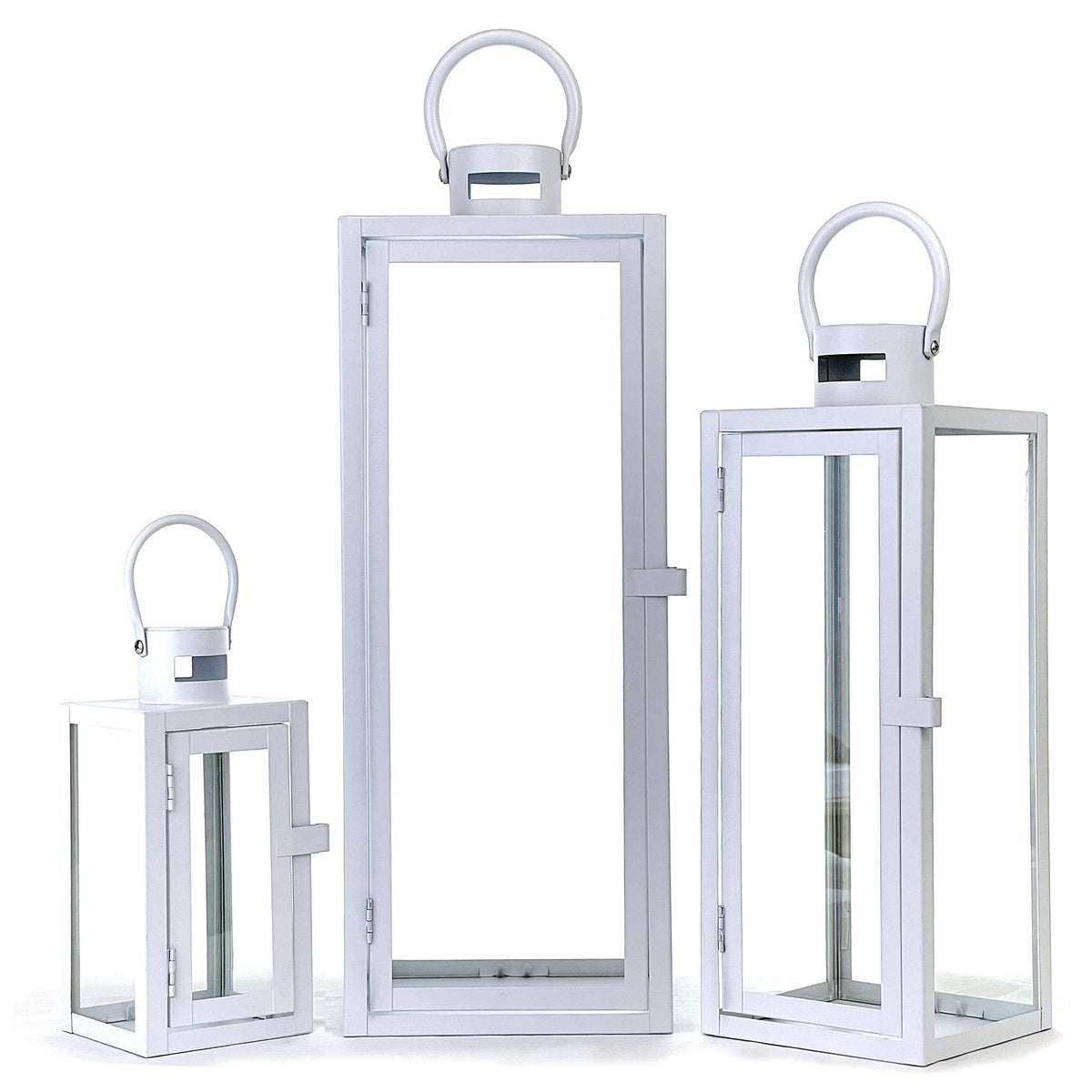 3-Pc Set Jumbo Indoor/Outdoor Candle Lantern Set with Tempered Glass H634