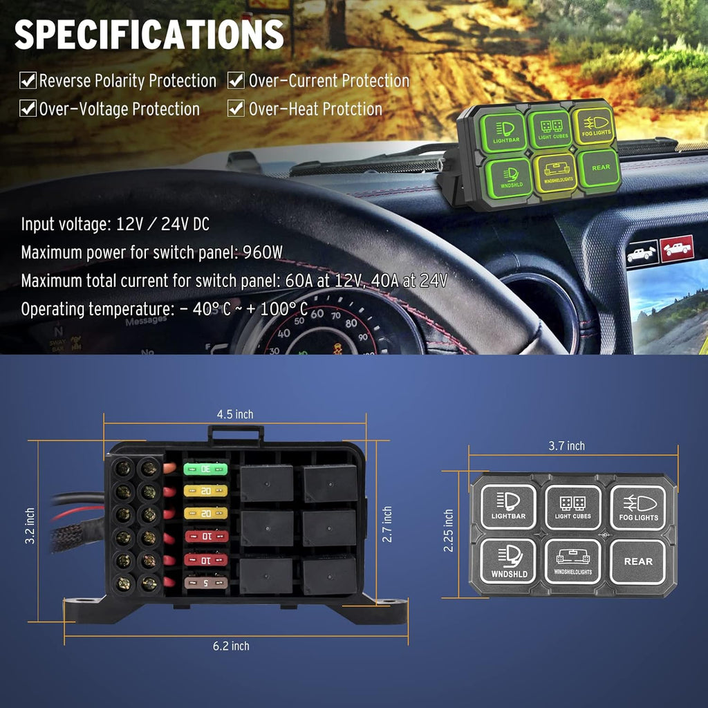 6 Gang LED Switch Panel W55568