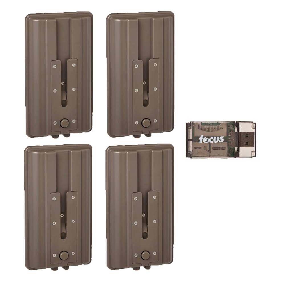 Battery Booster for Trail Cameras 4-Pack with USB Reader E452