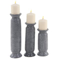 Set of 3 Gray Cylindrical Candle Holders H6186