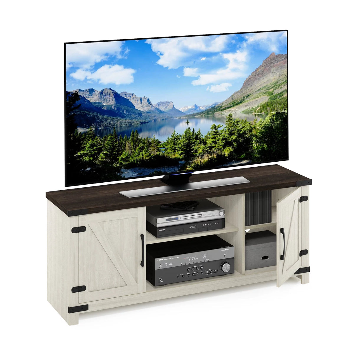 Farmhouse TV Cabinet with Barn Door up to 70 Inch Y9825