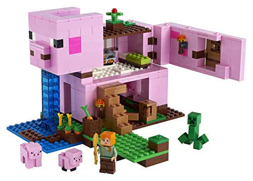 Minecraft Pig House Building Toy with 2 Pig Figures G523