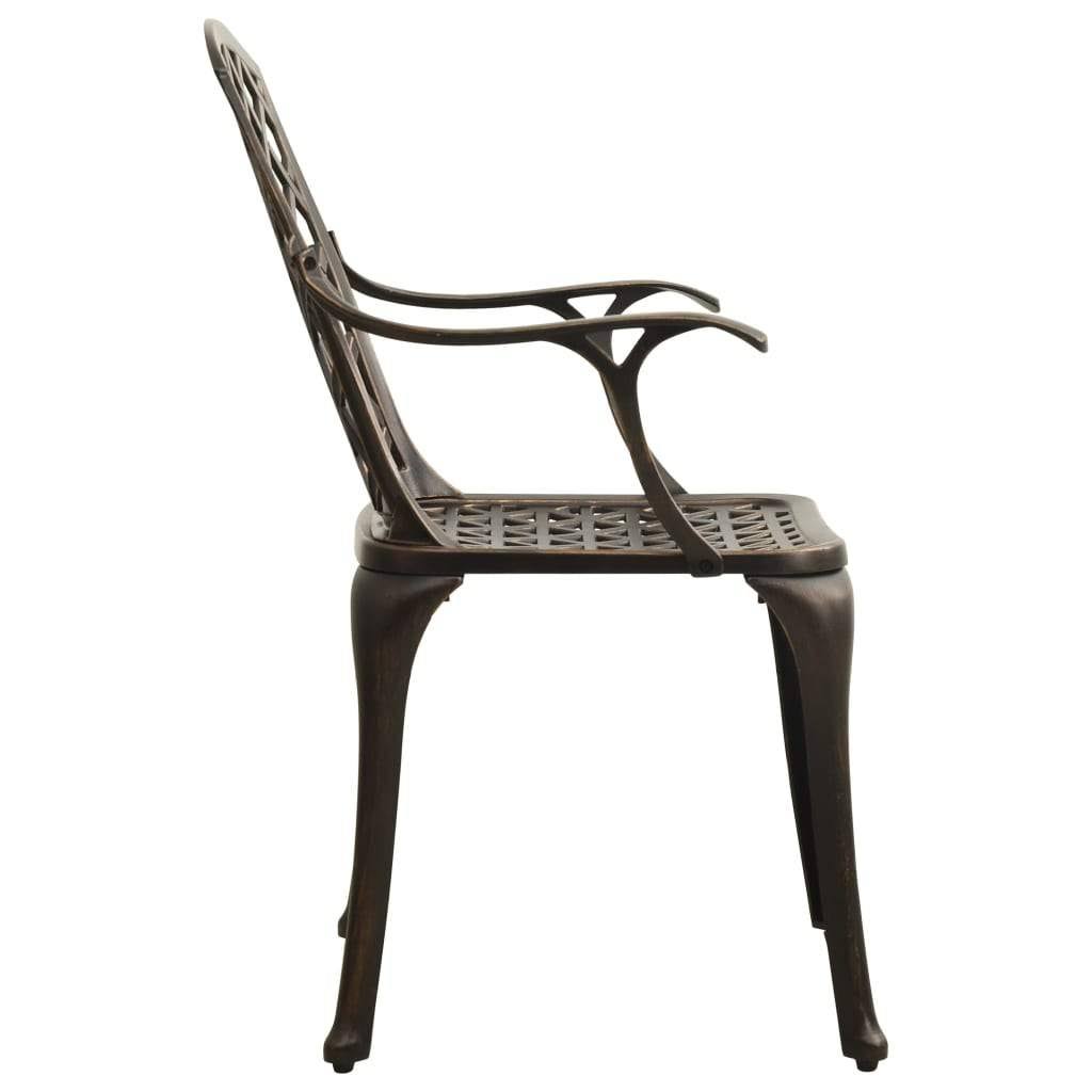 5 Piece Bistro Set Cast Aluminum Bronze O629512