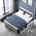 Queen Size Platform Bed Frame with 4 Storage Drawers T54504