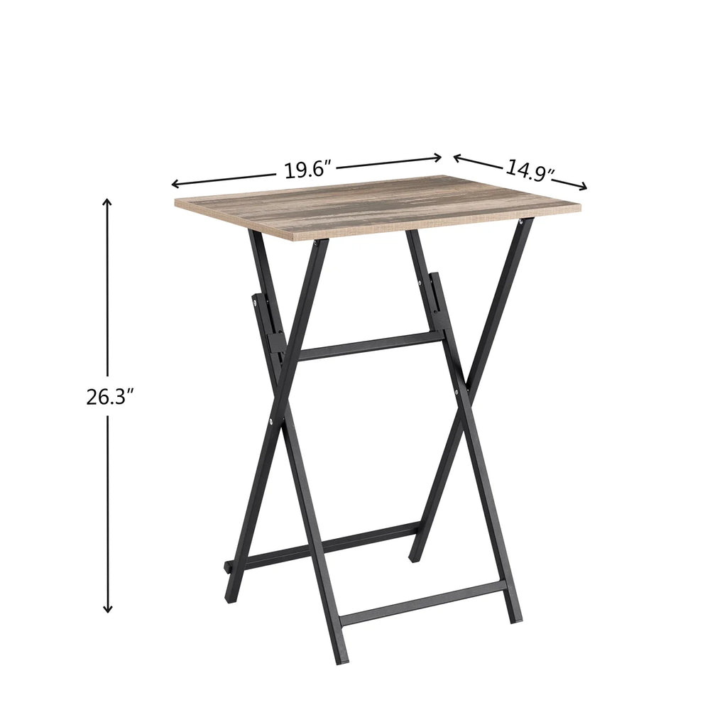 Folding Tray Side Table, Rustic Brown and Black M631