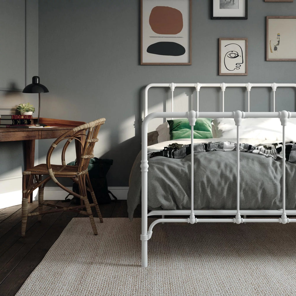 White Full Metal Bed L668