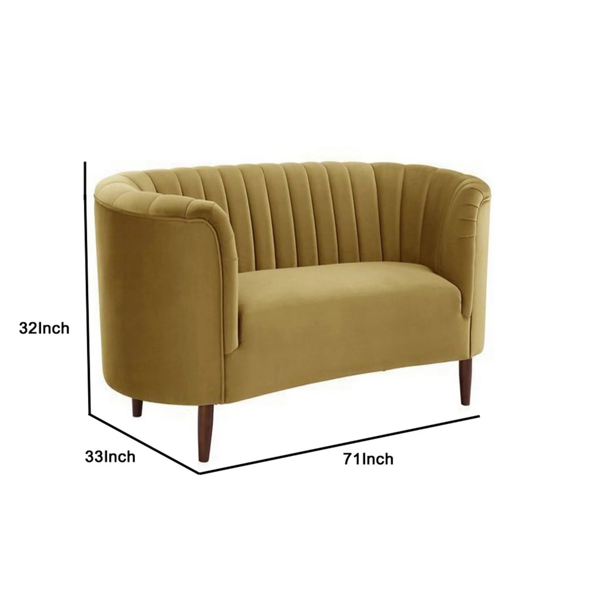 Yellow Channel Tufted Loveseat B432289