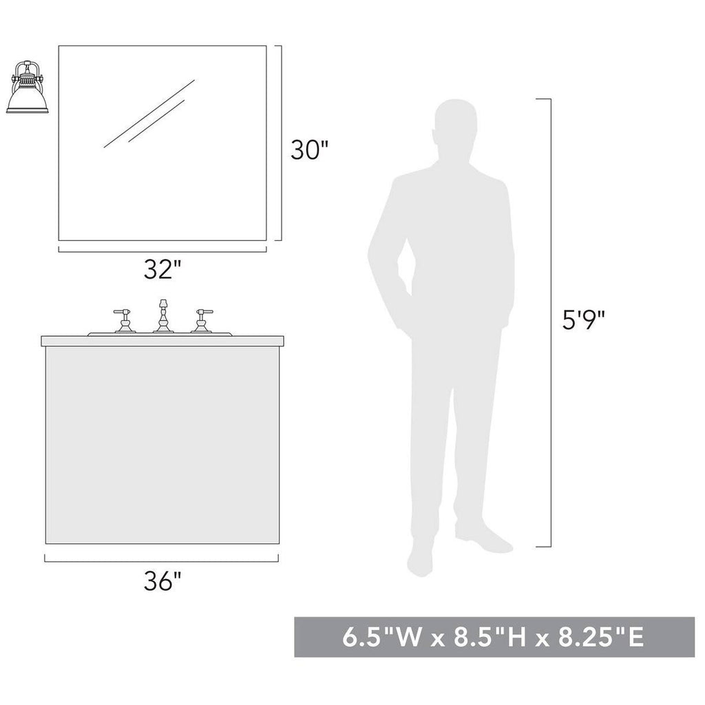 Bath Vanity with Gray Shade Aged Brass N9871
